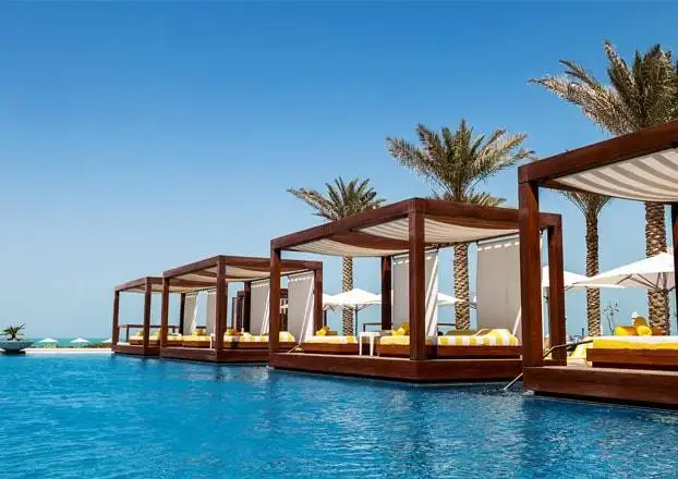 Private pool pavilion over water